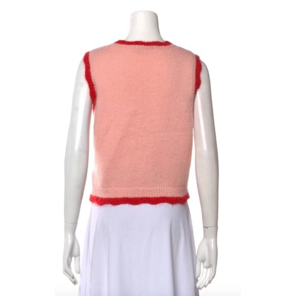 Alessandra Rich Pink Strawberry Intarsia Knitted Sweater Vest - Picture 10 of 10